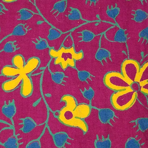 Vtg J. Peterman Company Hand Painted Floral Shift Dress - Picture 14 of 16